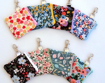 Rifle Paper Zipper Airpod Pouch: Mini Floral Coin Purse, Clippable Nano Case