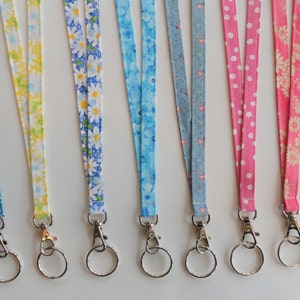 Skinny Fabric Lanyard,Long Key Ring  Lanyard,Badge photo ID Lanyard,Thin Lanyard,Teacher Lanyard,Neck Lanyard,Nurse Lanyard, 1/2&quot;
