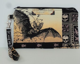 Nevermore Purse,Gothic Wristlet,Halloween Purse,Goth Purse,Bat Purse,Witchy Wallet,Black Magic,Wallet,Witchcraft,Goth Key Fob,Keyhain Wallet