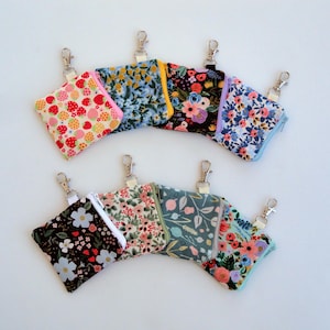 Rifle Paper Co. Earbud Case: Floral Mini Pouch, Key chain Wallet