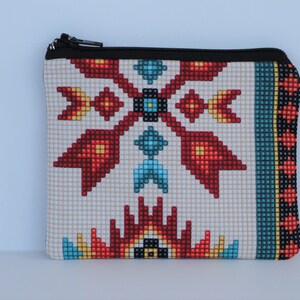 Western Zipper Pouch,Coin Card Purse,Southwest Wallet,Native American Gift,Aztec,Navajo,Tribal Change Purse,4&quot; x 5&quot;