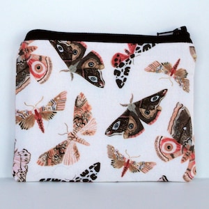 Monedero con diseño de mariposa, estuche para auriculares, monedero con cremallera, tarjetero, billetera de tela, 10 x 12,7 cm, monedero pequeño con cremallera, estuche para AirPods.