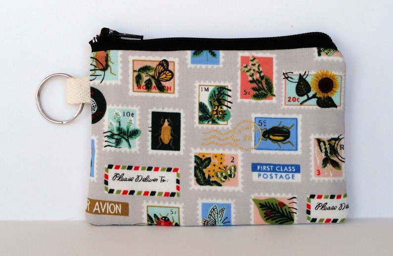 Rifle Paper Botanical Stamps Coin Purse,wallet,key Chain Pouch,small