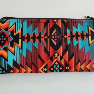 Bolsa con cremallera estilo occidental, monedero con cremallera, neceser grande, estuche para lápices, estuche largo tipo bala para bolígrafos, billetera para efectivo, agenda de 23 x 11,4 cm
