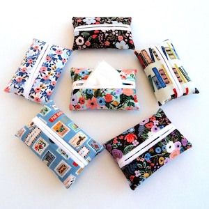 Rifle Paper Fabric Purse Tissue Holder: Travel Size Floral Print, Reusable