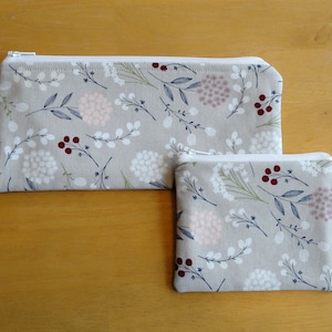 Estuche con cremallera, estuche largo, estuche para lápices, estuche para Bullet Journal, neceser, monedero floral, minicartera de 10 x 12,7 cm, estuche para accesorios de 23 x 11,4 cm