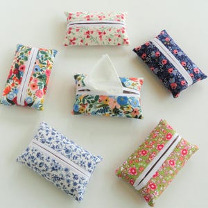 Rifle Paper Co. Fabric Purse Tissue Holder: Travel Size with Floral Print, Reusable