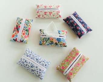 Rifle Paper Co. Fabric Purse Tissue Holder: Travel Size with Floral Print, Reusable