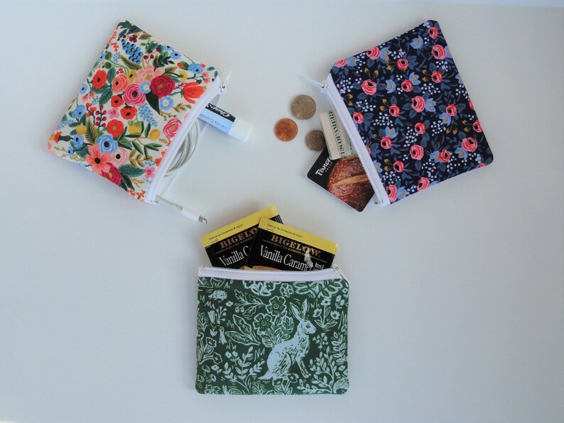 Mustard Yellow Dandelion Zipper Pouch,Floral Pencil Pouch,Floral Makeup Bag,Cosmetic Bag,Coin Purse,Wallet,Purse Organizer,Journal Pen Pouch image 10