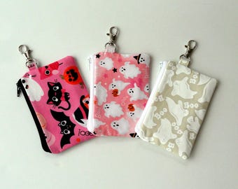 Halloween Zip Pouch: Not Scary Mini Coin Purse with Clasp, Tiny Keychain Wallet