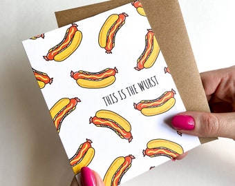 Funny Get Well Card | Wurst Hot Dog Sympathy Card