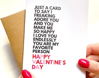 I Love You So Much Valentines Day Card Sweet Funny Card for Valentines Day