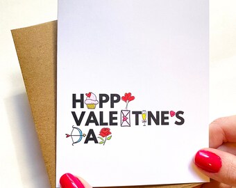 Cute Valentine's Day Card for Partner with Kraft Envelope