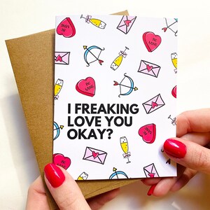 Funny Valentines Day Card I Freaking Love You Card For Boyfriend Valentines Day Card for Partner