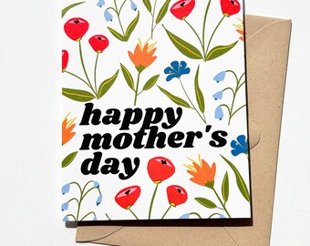 Happy Mother's Day Card Floral Mother's Day Card Modern Mother's Day Card