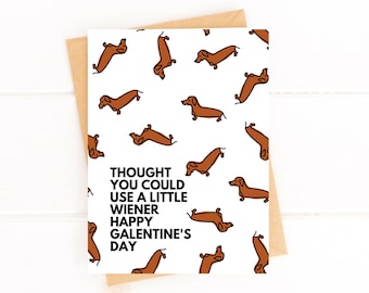 Funny Dachshund Galentine's Day Card for Best Friend