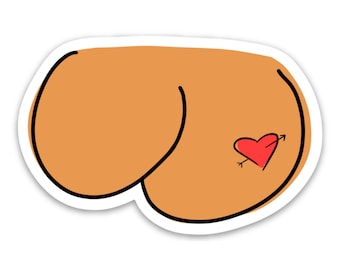 Butt Heart Tattoo Vinyl Sticker