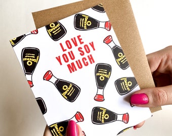 Soy Much Valentines Card Funny Anniversary Card Cute Card for Husband Card for Wife