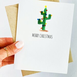 Conjunto de cartões de férias de cacto de natal, cartão de natal, caixa de cartões de férias, cartões suculentos, cartão de natal simples, cartão de cacto aquarela