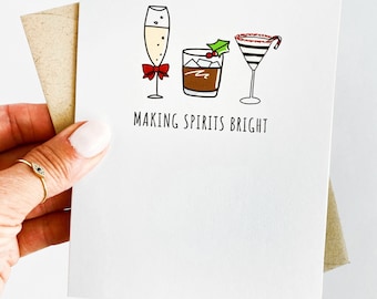 Funny Christmas Cocktails Card: Making Spirits Bright