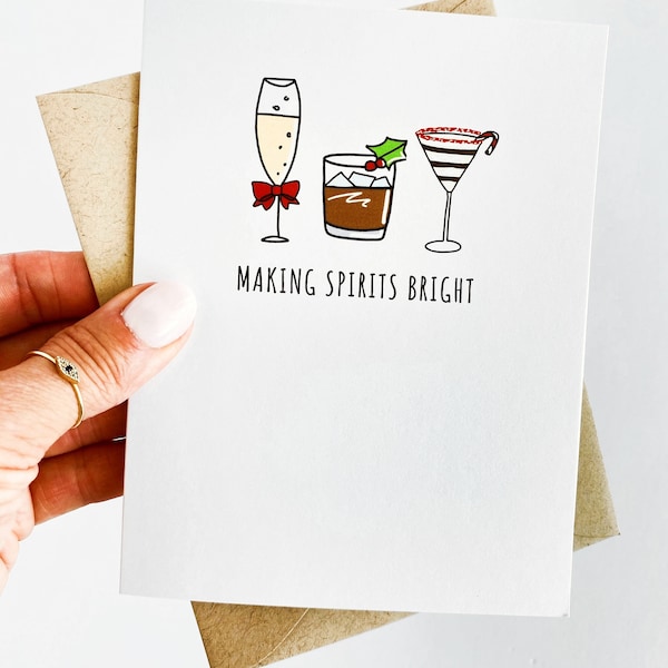 Funny Christmas Cocktails Card: Making Spirits Bright