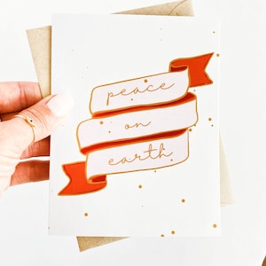 Tarjeta de Navidad Peace on Earth Tarjetas de Navidad lindas Tarjetas de Navidad personalizadas a granel Regalos corporativos Tarjetas navideñas Opciones disponibles