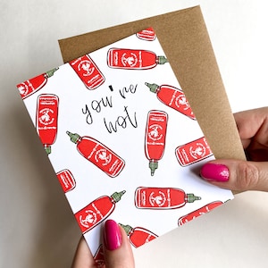 Cartão de dia dos namorados Sriracha Cartão de aniversário engraçado Cartão fofo para marido Cartão para esposa Cartão só porque cartão exclusivo de dia dos namorados amante de molho picante