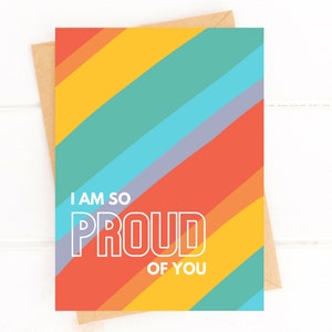Tarjeta LGBTQ "Estoy muy orgulloso de ti" para el mes del orgullo infantil LGBT