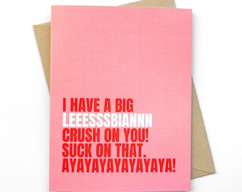 LGBTQ Valentine's Day Card Lesbian Crush on You Mean Girls