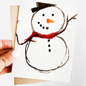 Set di cartoline di buone feste Biglietto con pupazzo di neve di Natale Cofanetto di biglietti di auguri Cartoline di Natale Cartoline di Natale sfuse personalizzate Carte regalo aziendali