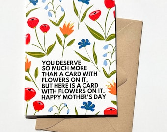 Divertida tarjeta floral para el Día de la Madre