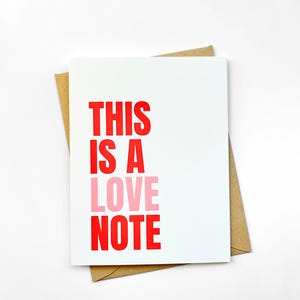 Cute Valentine&#39;s Day Card This is a Love Note for Partner
