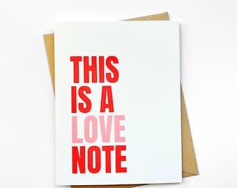 Love Note Valentine's Day Card for Partner