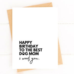 Happy Birthday to the Best Dog Mom Birthday Card From Dog for Wife Dog Mom Card