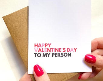 Happy Valentines Day to My Person Sweet Valentines Day Card