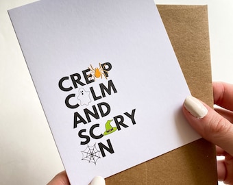 Creep ruhig und beängstigend auf lustige Halloween-Karte für Freund