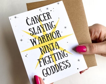 Cancer Slaying Warrior Ninja Fighting Goddess Cancer Survivor Card Cancer Card