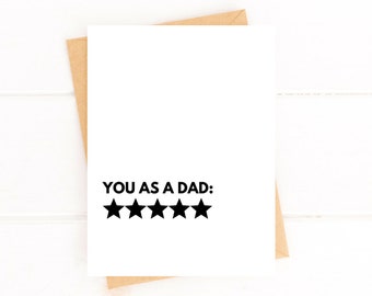 Funny Father's Day Card Five Star Dad Card