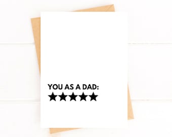 Funny Father's Day Card Five Star Dad Card
