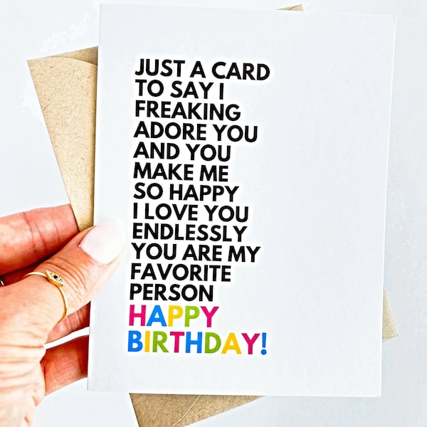 I Love You So Much and You're My Favorite Person Birthday Card