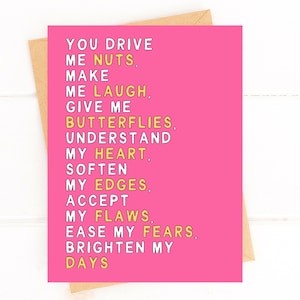 You Drive Me Nuts Make Me Laugh Sweet Valentine&#39;s Day Card Funny Card for Valentines Day