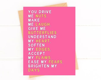 Funny Valentine's Day Card - You Drive Me Nuts