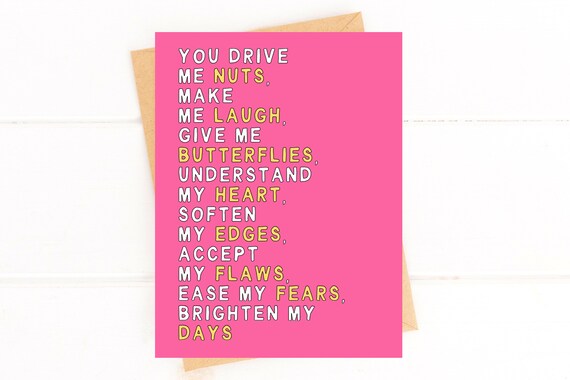 Funny Valentine's Day Card - You Drive Me Nuts