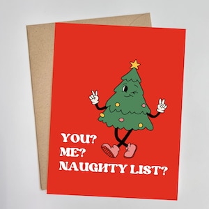 Naughty List Funny Holiday Card for Couples Christmas Card