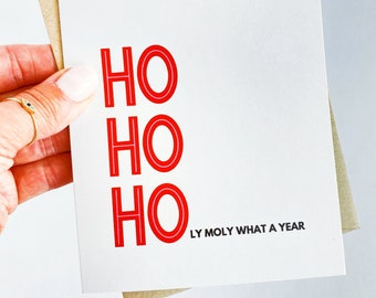 Funny Holiday Card 'Ho Ho Holy Moly' 2026 Christmas Card