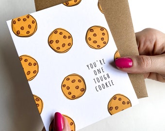Tough Cookie Feel Better Card Get Well Soon Card for Friend Cute Get Well Card