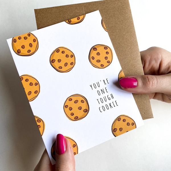 Tough Cookie Feel Better Card Get Well Soon Card for Friend Cute Get Well Card