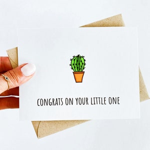 Carte cactus pour nouveau bébé Carte mignonne pour baby shower Carte cactus Nouveau bébé Carte de félicitations pour bébé Carte de premier bébé