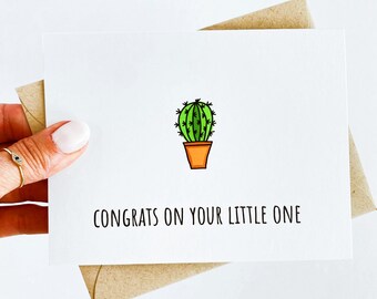 Cactus New Baby Card - Cute Congrats Card