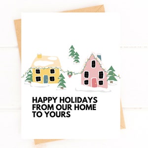 ハッピーホリデーを我が家からあなたの家へホリデーカードカスタムバルククリスマスカード法人ギフトホリデーカードオプションあり